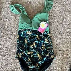 Ruffle Butt Women's Flutter One Piece - Safari